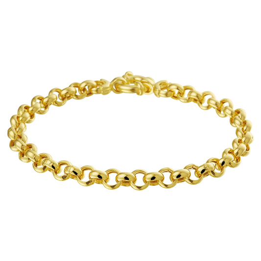 jasseron 5 mm met groot veerslot 14K geelgoud