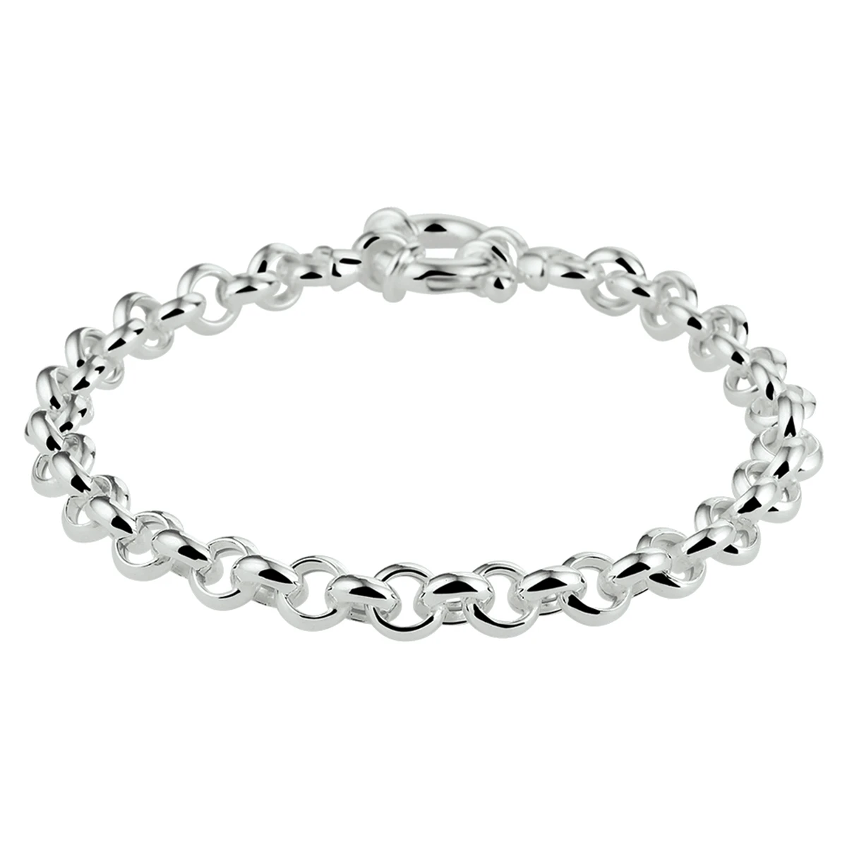armband jasseron 5,5 mm met groot veerslot zilver wit
