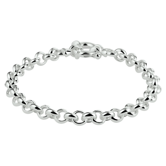 armband jasseron 5,5 mm met groot veerslot zilver wit
