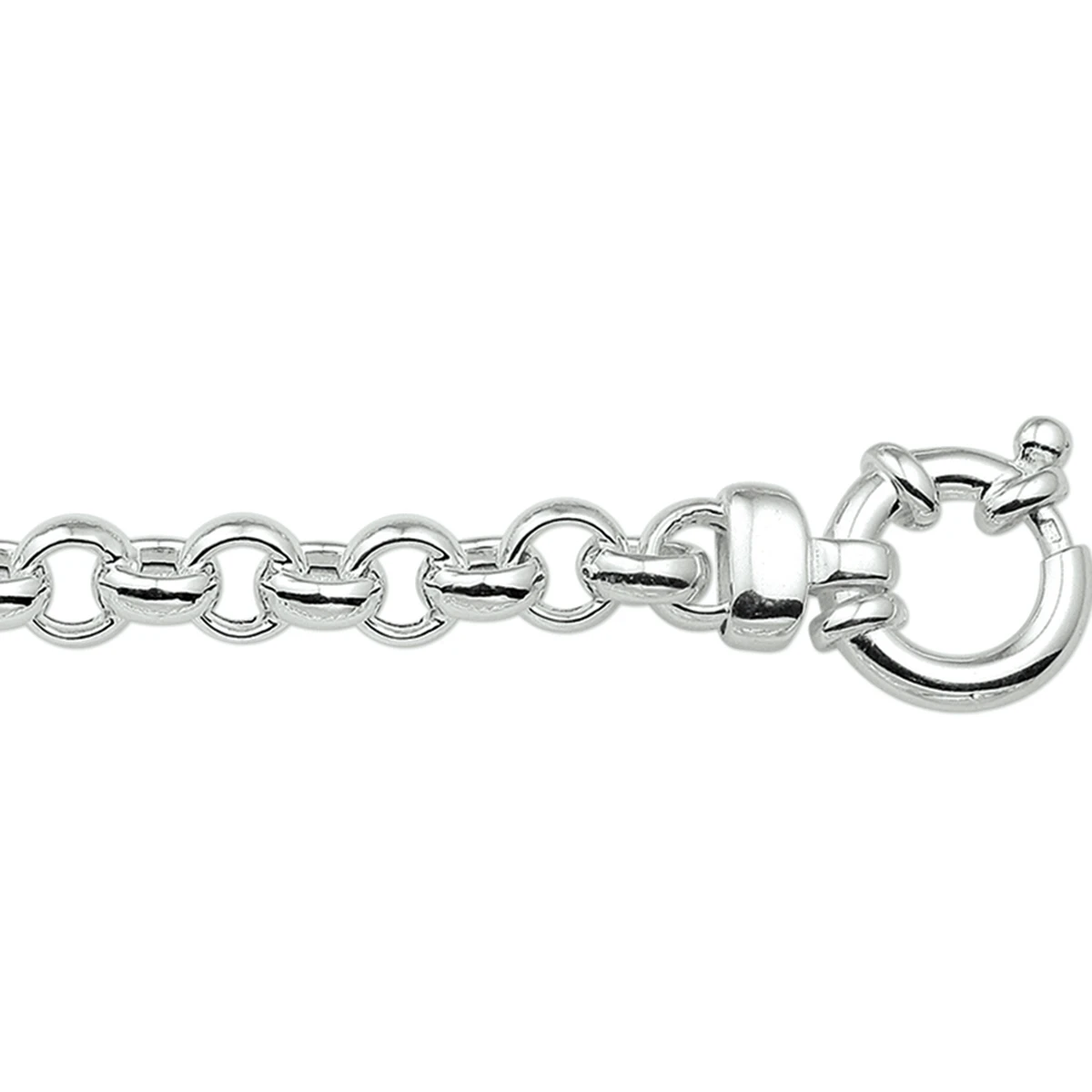 armband jasseron 5,5 mm met groot veerslot zilver wit