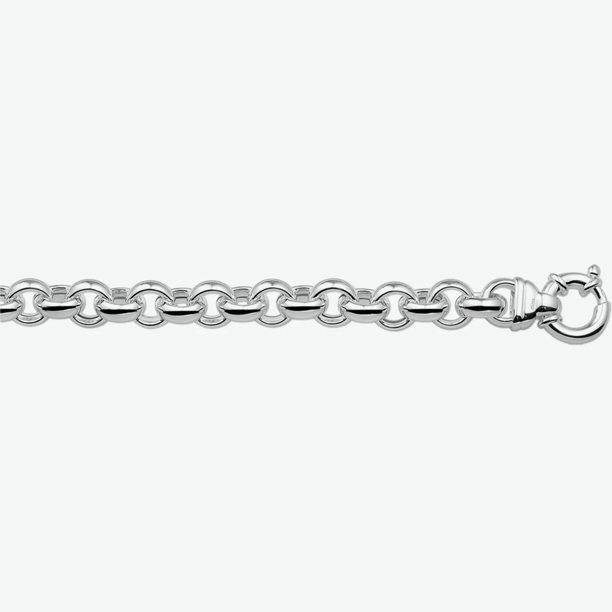 armband jasseron 6 mm met groot veerslot zilver wit
