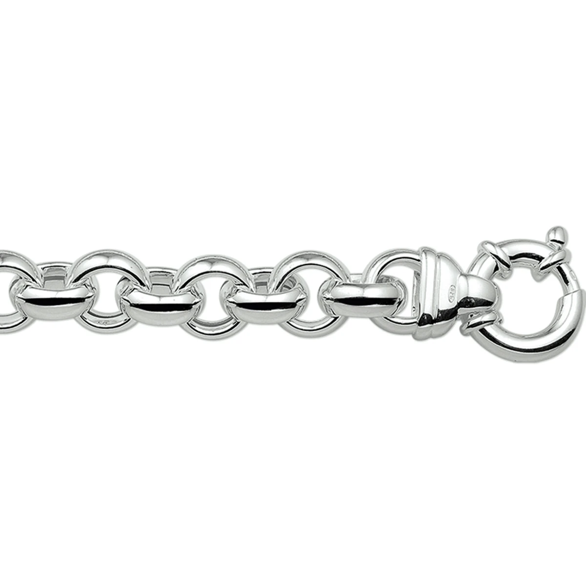 armband jasseron 6 mm met groot veerslot zilver wit