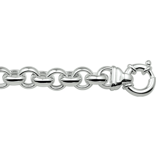 armband jasseron 6 mm met groot veerslot zilver wit