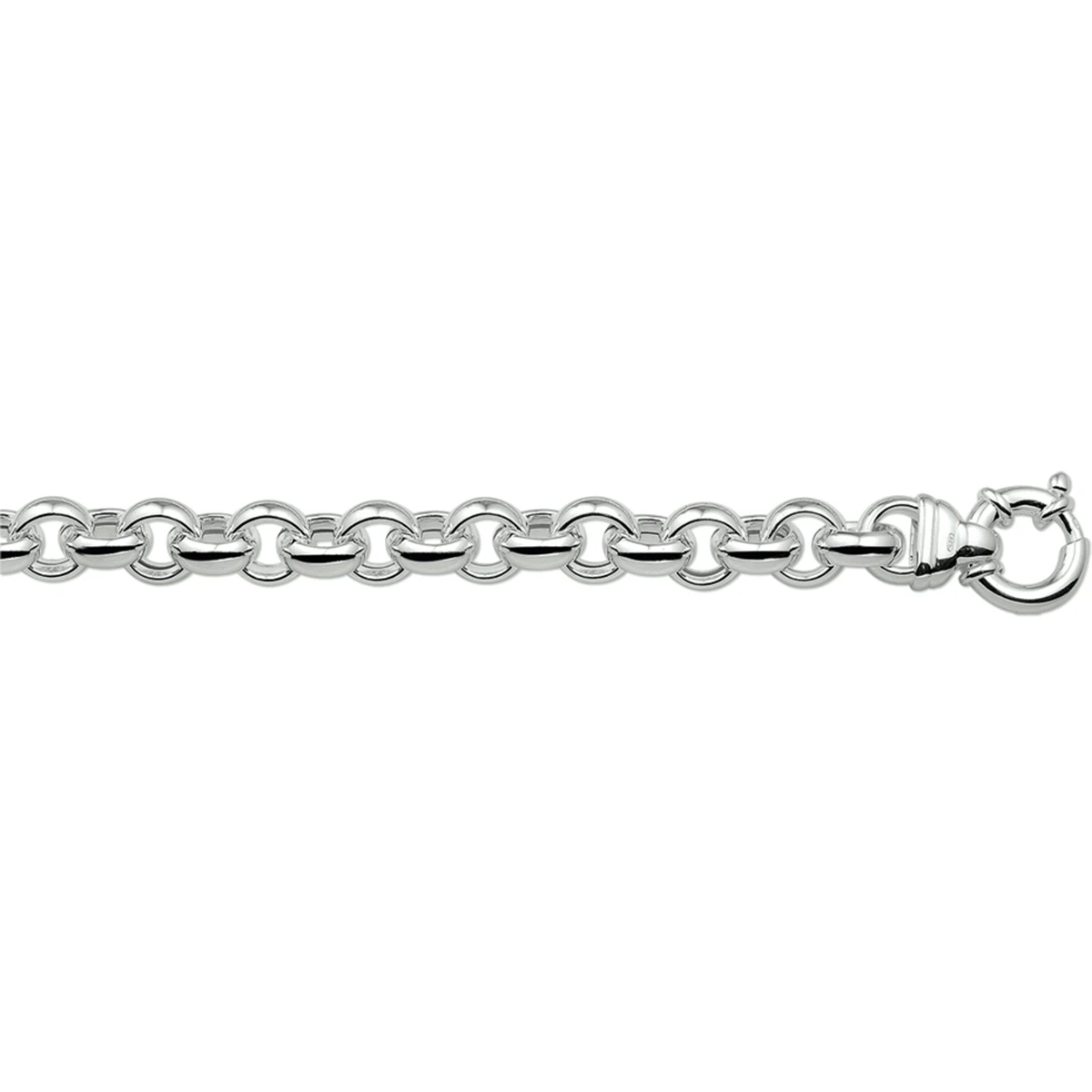 armband jasseron 6 mm met groot veerslot zilver wit