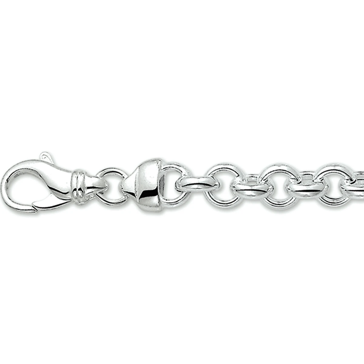armband jasseron 6,5 mm 19 cm zilver gerhodineerd