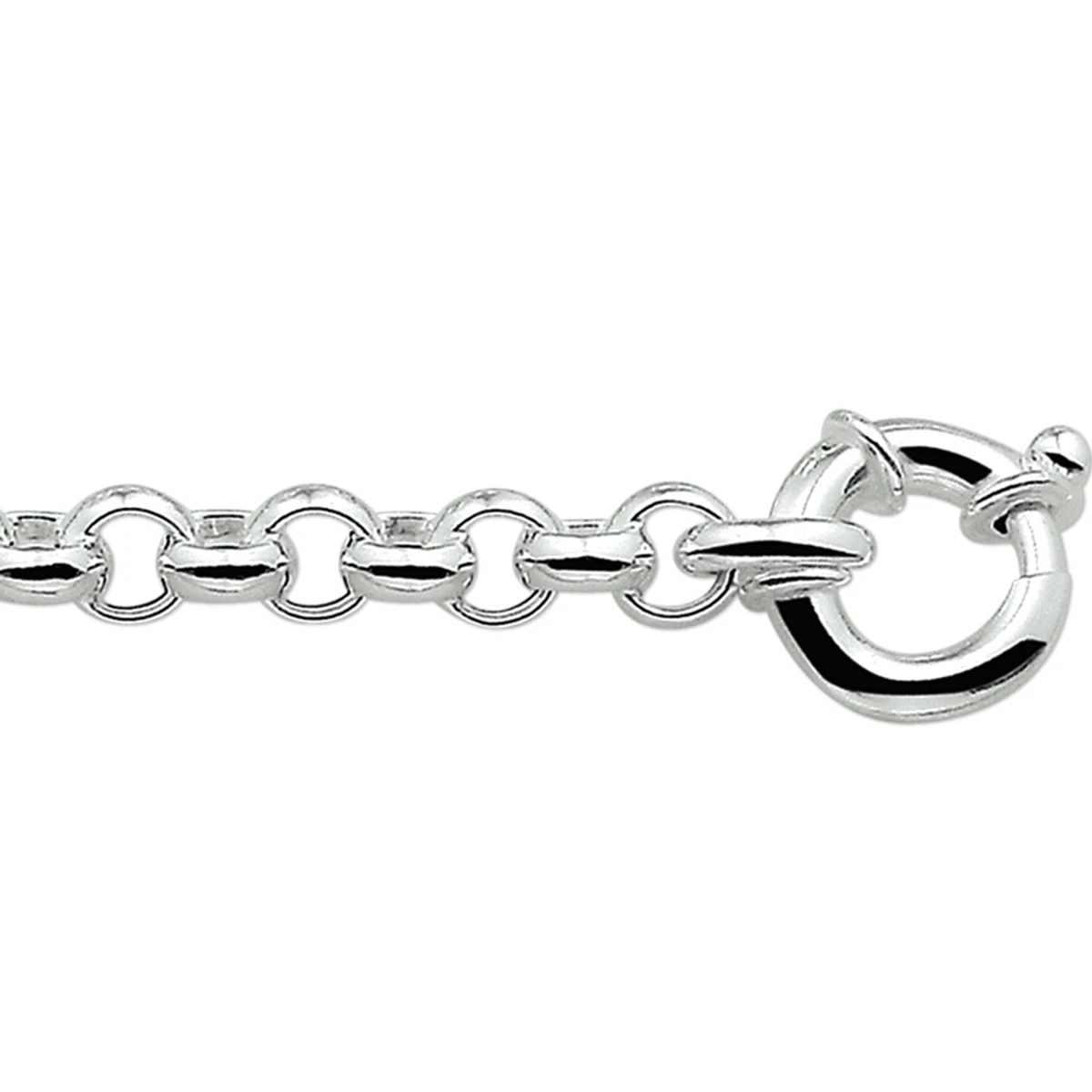 armband jasseron 7 mm met groot veerslot zilver gerhodineerd
