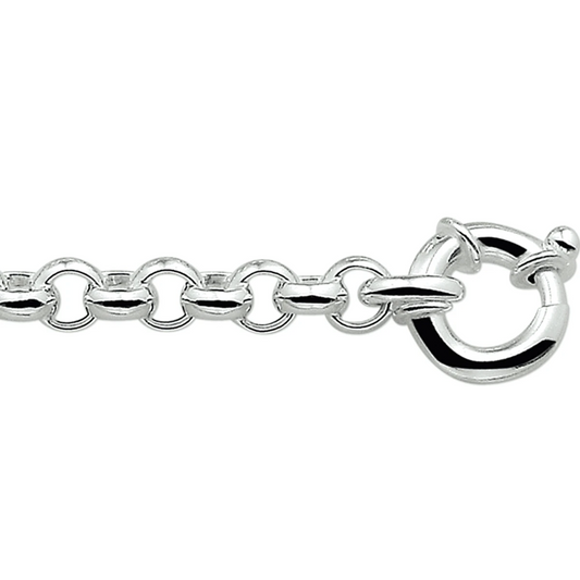 armband jasseron 7 mm met groot veerslot zilver gerhodineerd