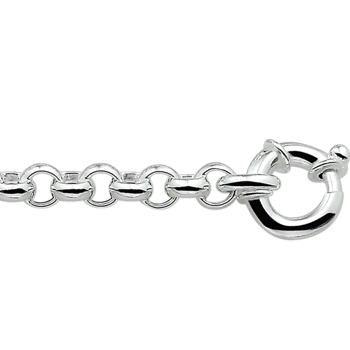 armband jasseron 7 mm met groot veerslot zilver wit