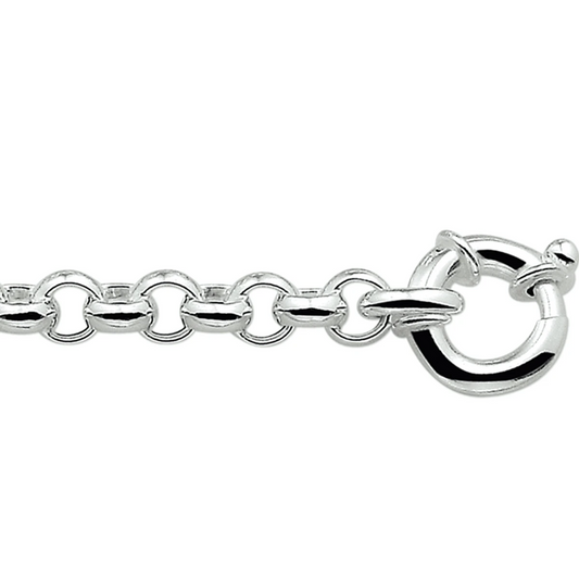 armband jasseron 7 mm met groot veerslot zilver wit