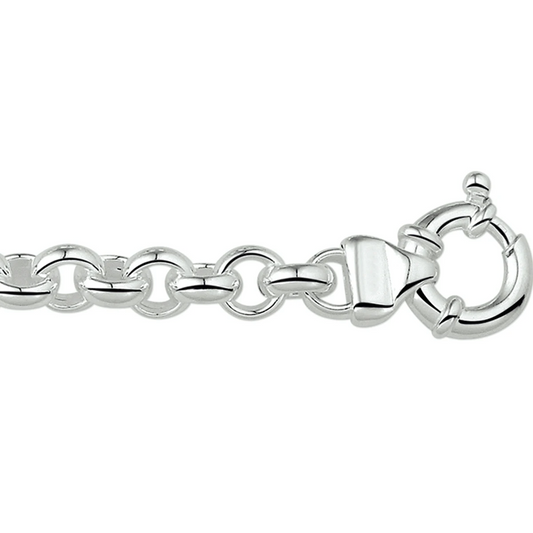 armband jasseron 8,5 mm met groot veerslot zilver wit