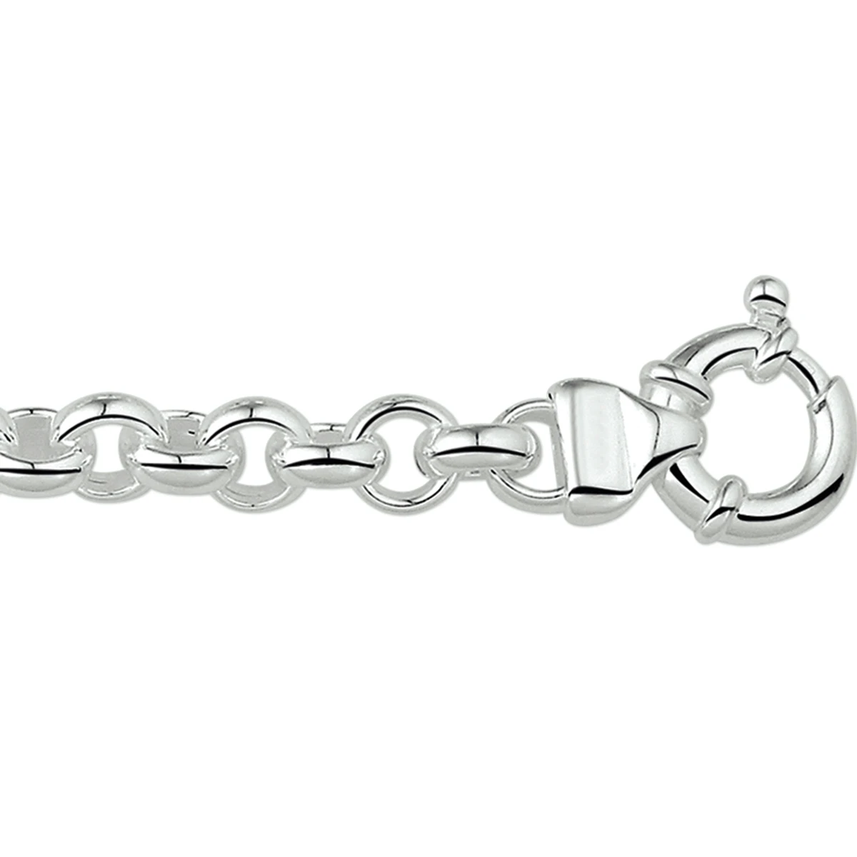 armband jasseron 8,5 mm met groot veerslot zilver wit