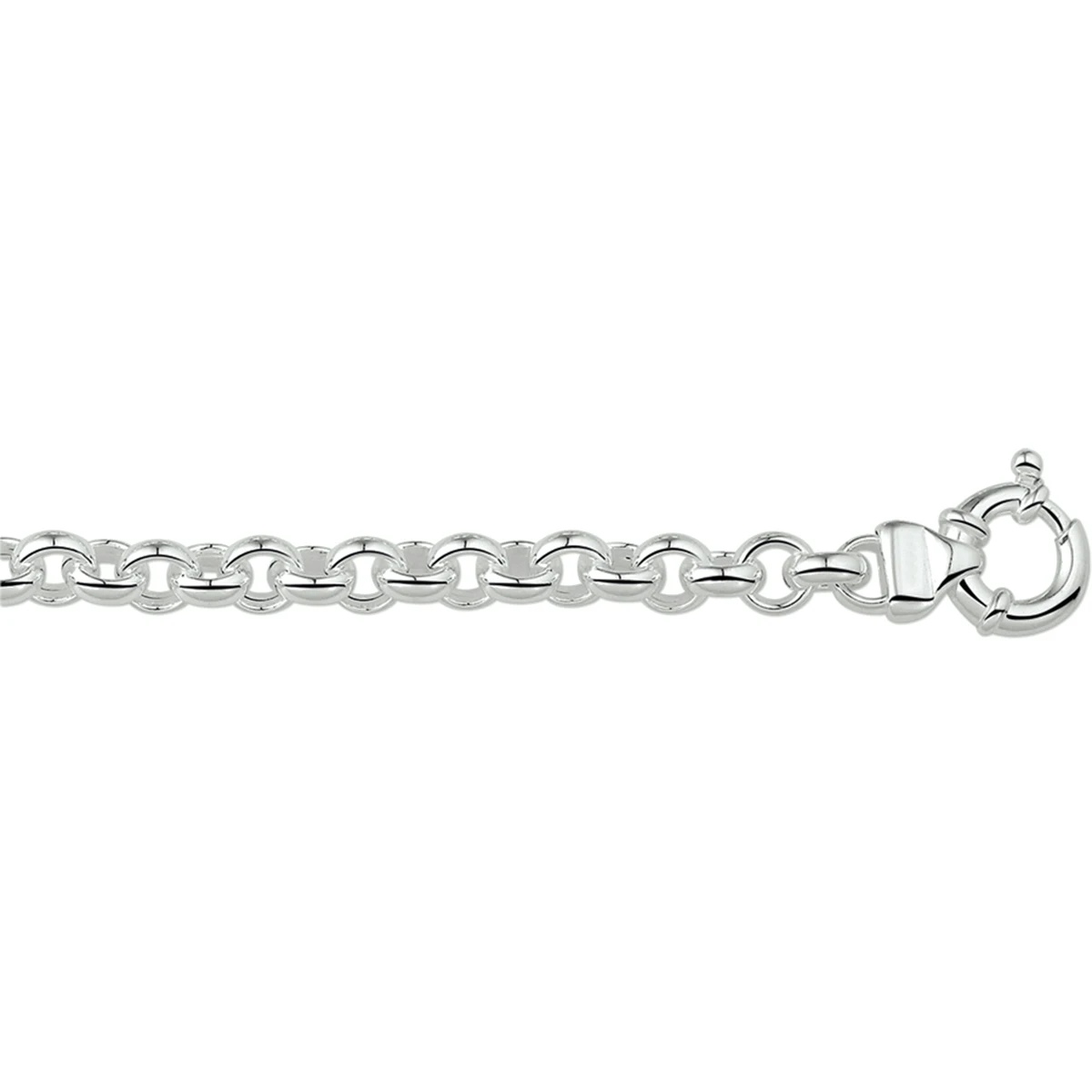 armband jasseron 8,5 mm met groot veerslot zilver wit