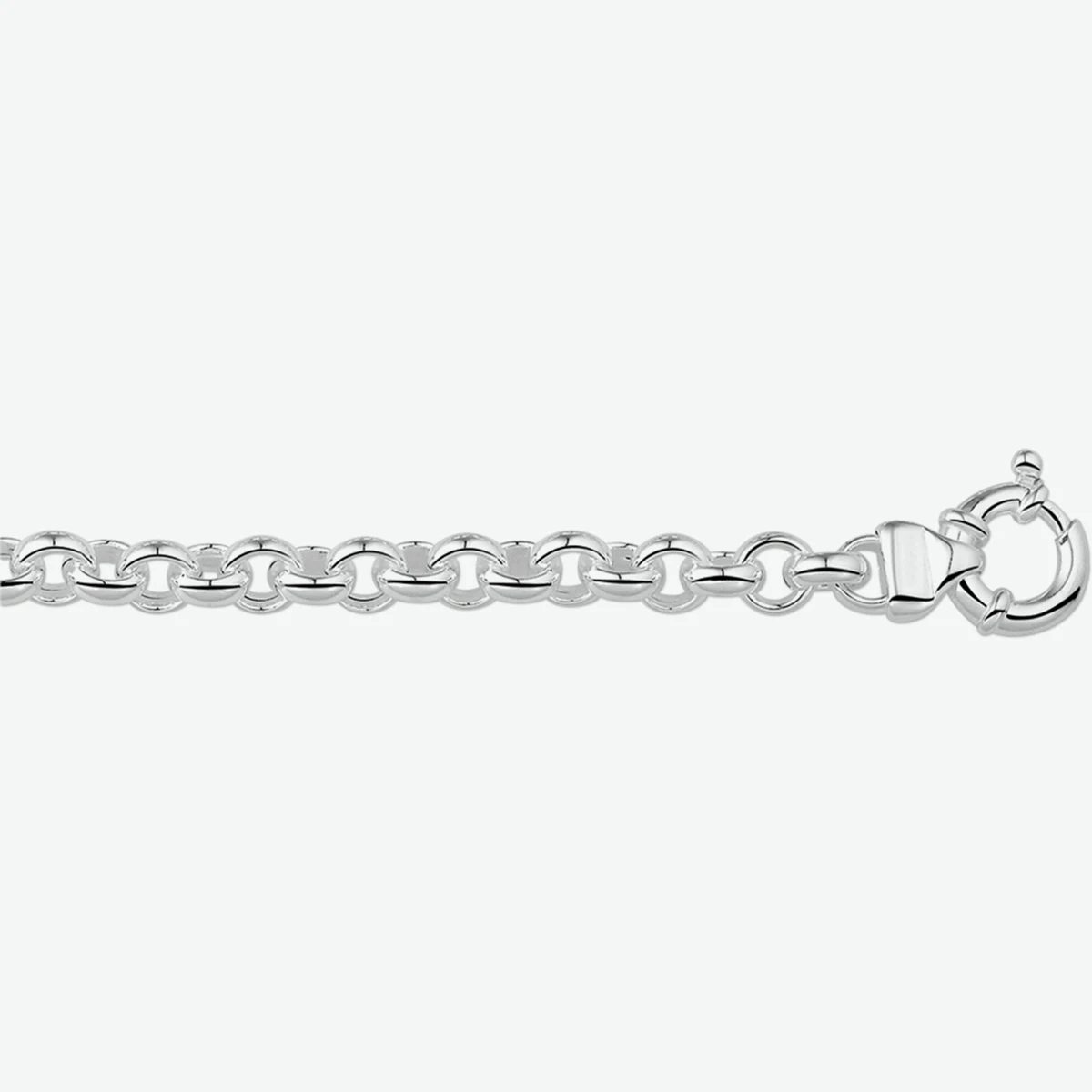 armband jasseron 8,5 mm met groot veerslot zilver wit