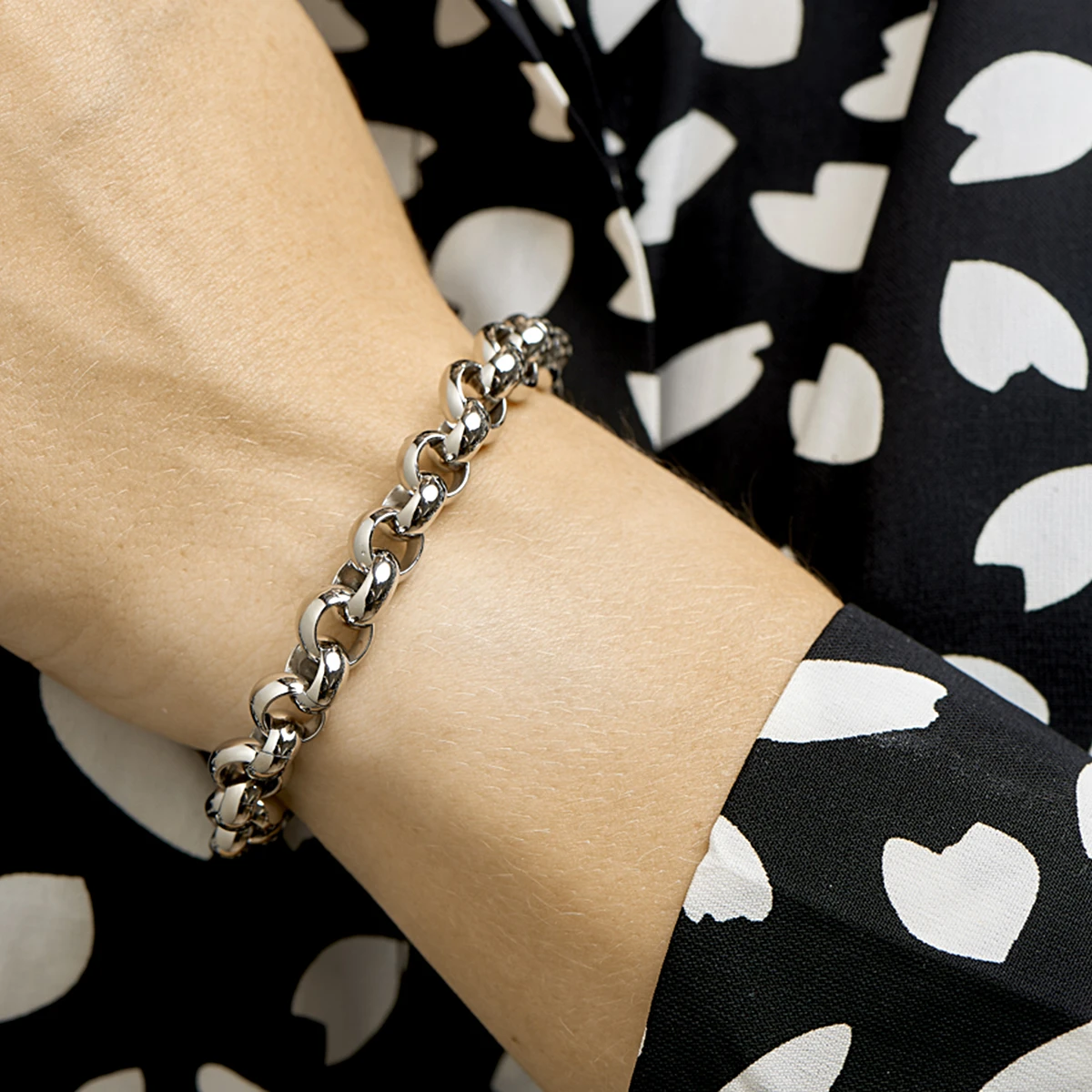 armband jasseron 9 mm met groot veerslot edelstaal