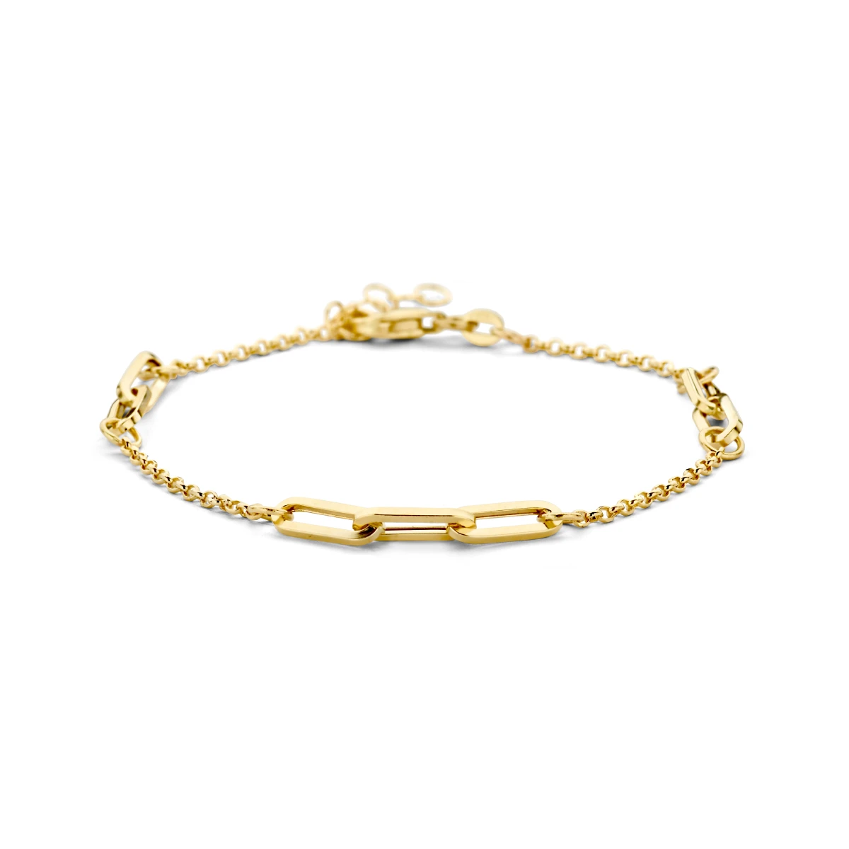 armband jasseron en paperclip 3,5 mm 17 + 3 cm 14K geelgoud