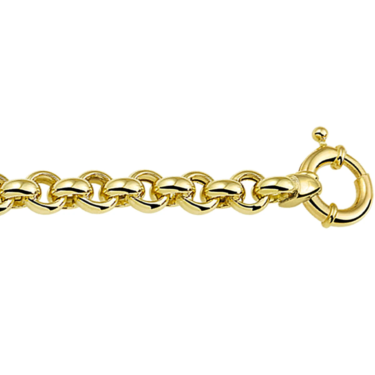 armband jasseron massief 7 mm met groot veerslot silgold (geel met zilverkern)