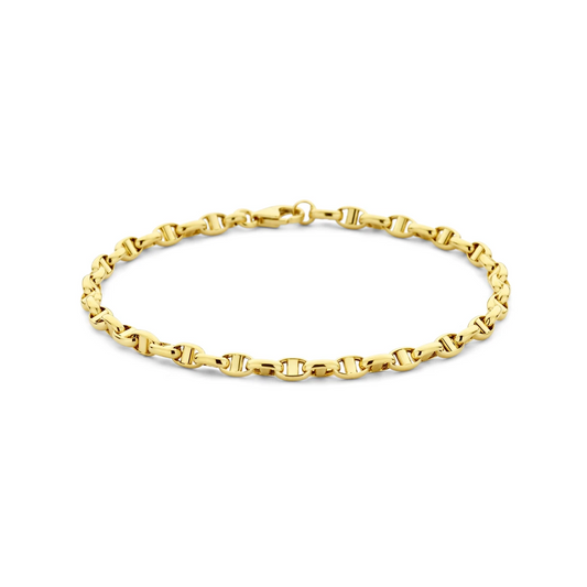 jasseron ovaal met balkje 3,5 mm 14K geelgoud