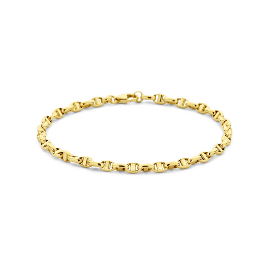jasseron ovaal met balkje 3,5 mm 14K geelgoud