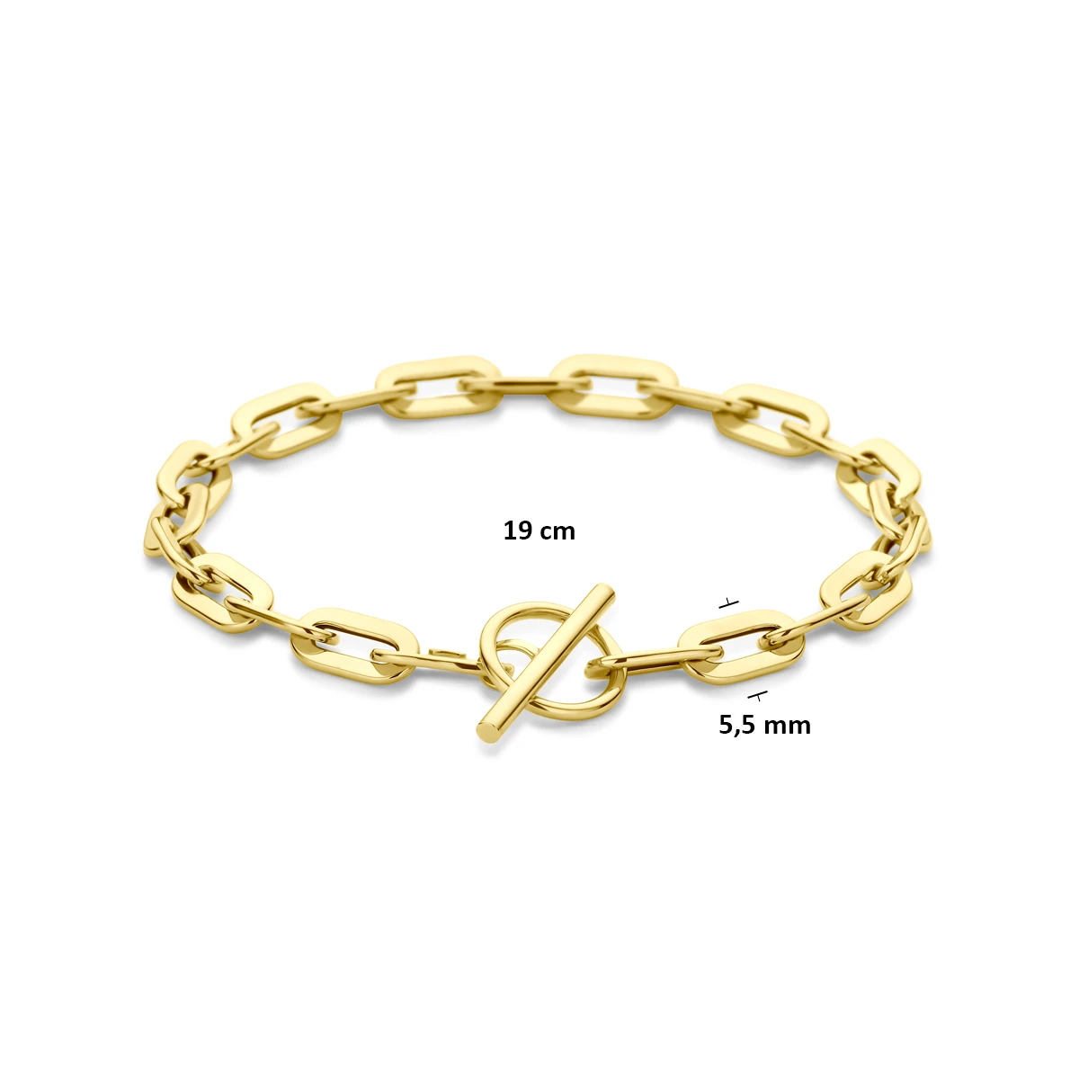 armband kapittelslot 5,5 mm 19 cm 14K geelgoud