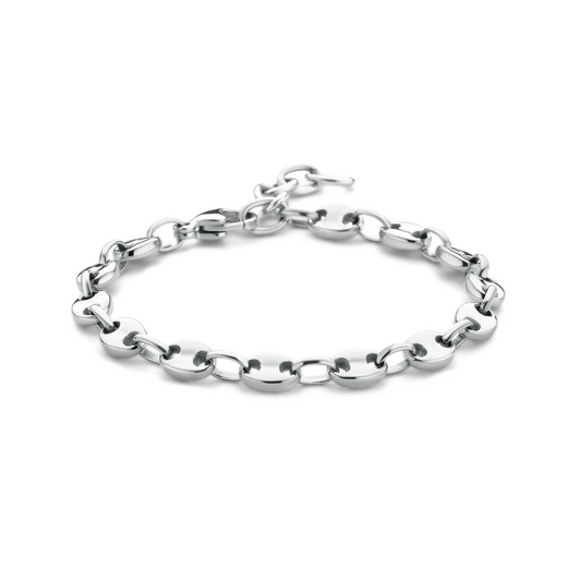 armband koffieboon 16 + 3 cm edelstaal