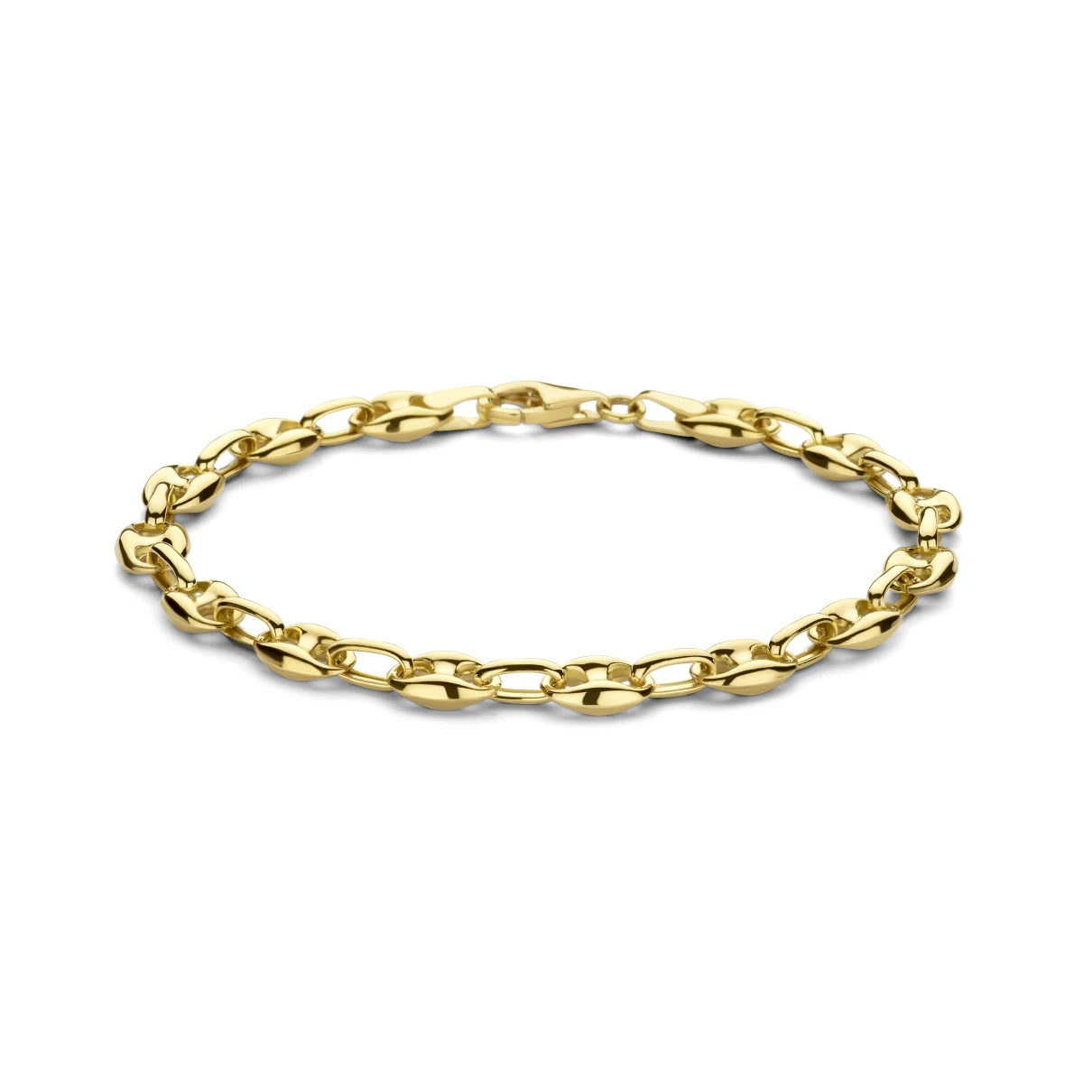 armband koffieboon 5,8 mm 18 cm 14K geelgoud