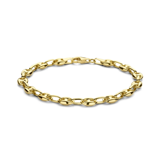 armband koffieboon 5,8 mm 18 cm 14K geelgoud