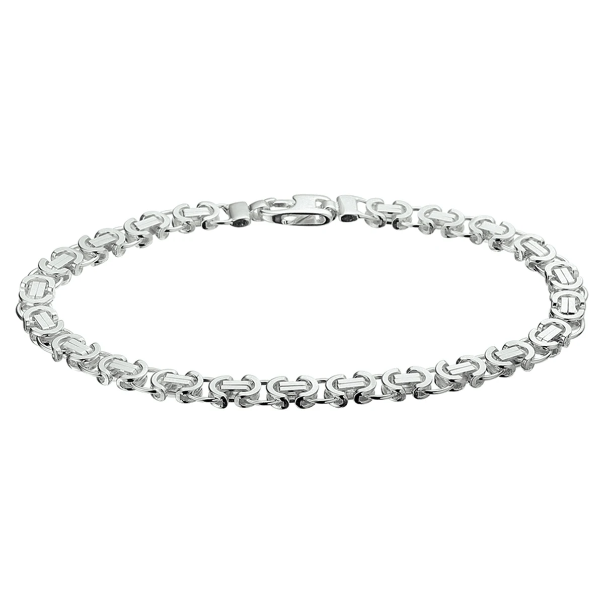 armband konings plat 5,5 mm 20 cm zilver gerhodineerd