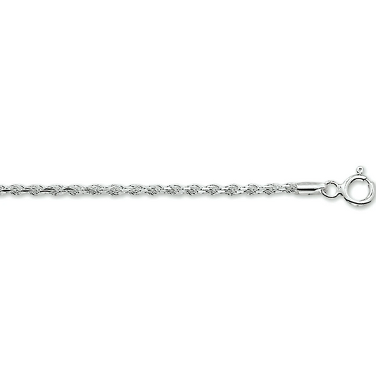 armband koord gediamanteerd 1,9 mm zilver gerhodineerd