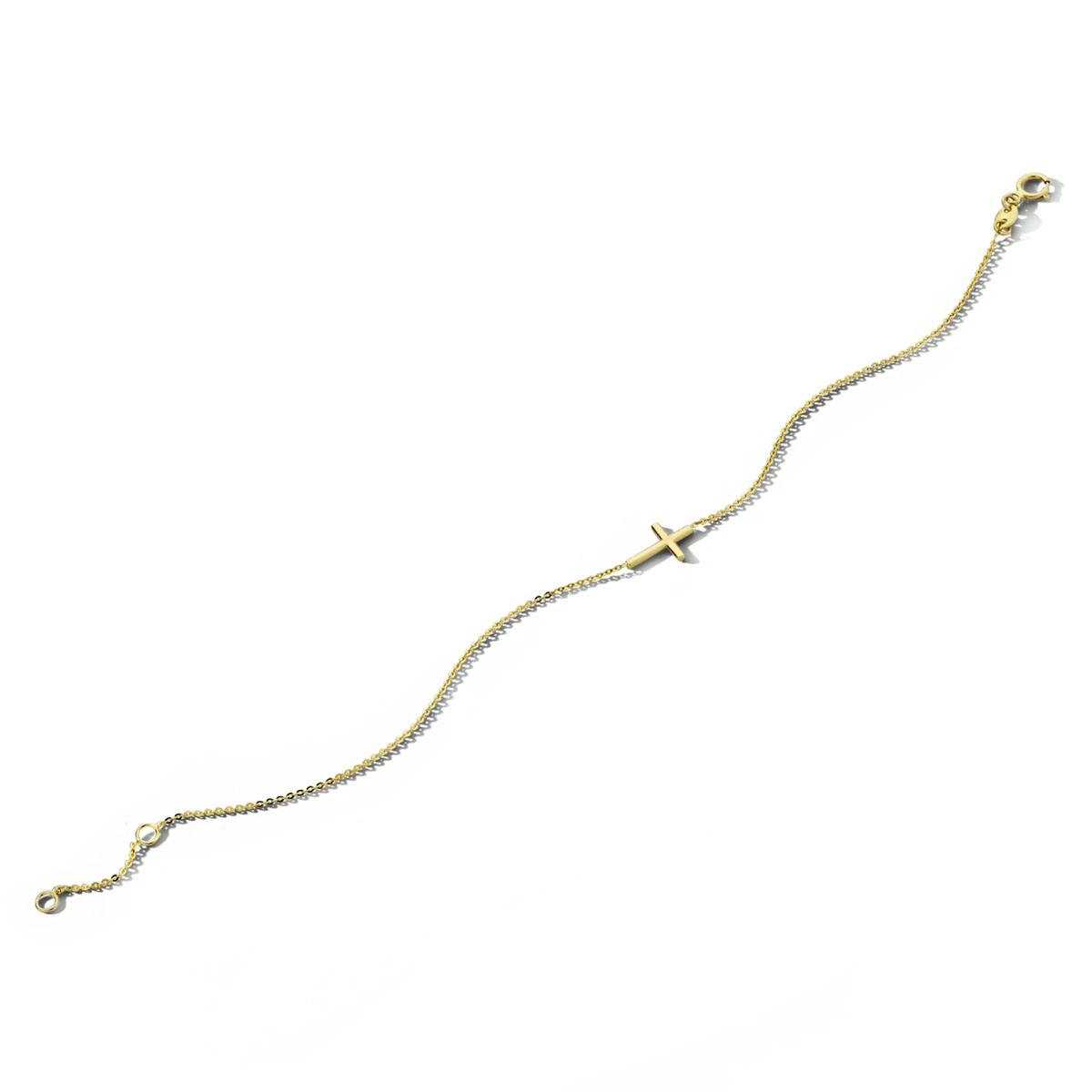 armband kruis 16,5 + 2 cm 14K geelgoud