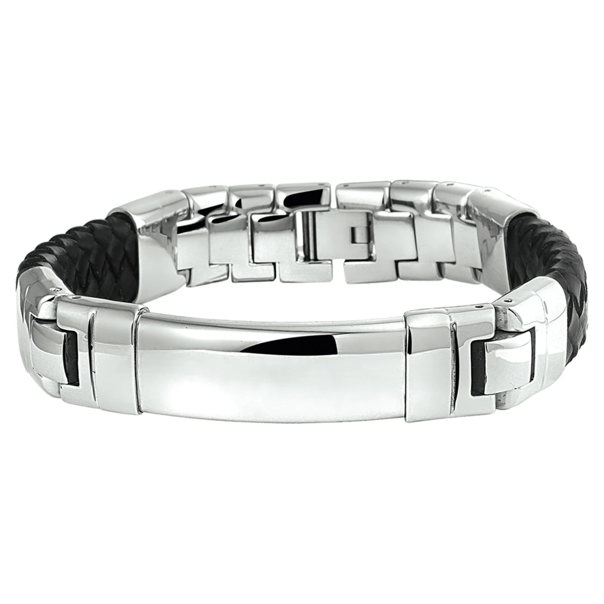 armband leder 14,5 mm 21 cm edelstaal