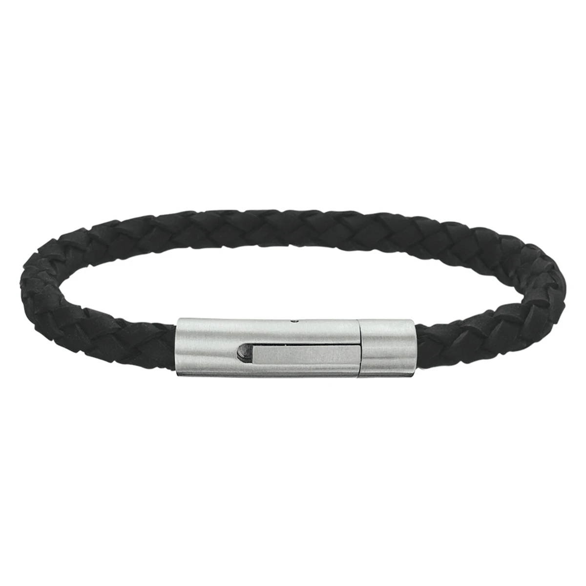 armband leder mat 6 mm 21 cm edelstaal