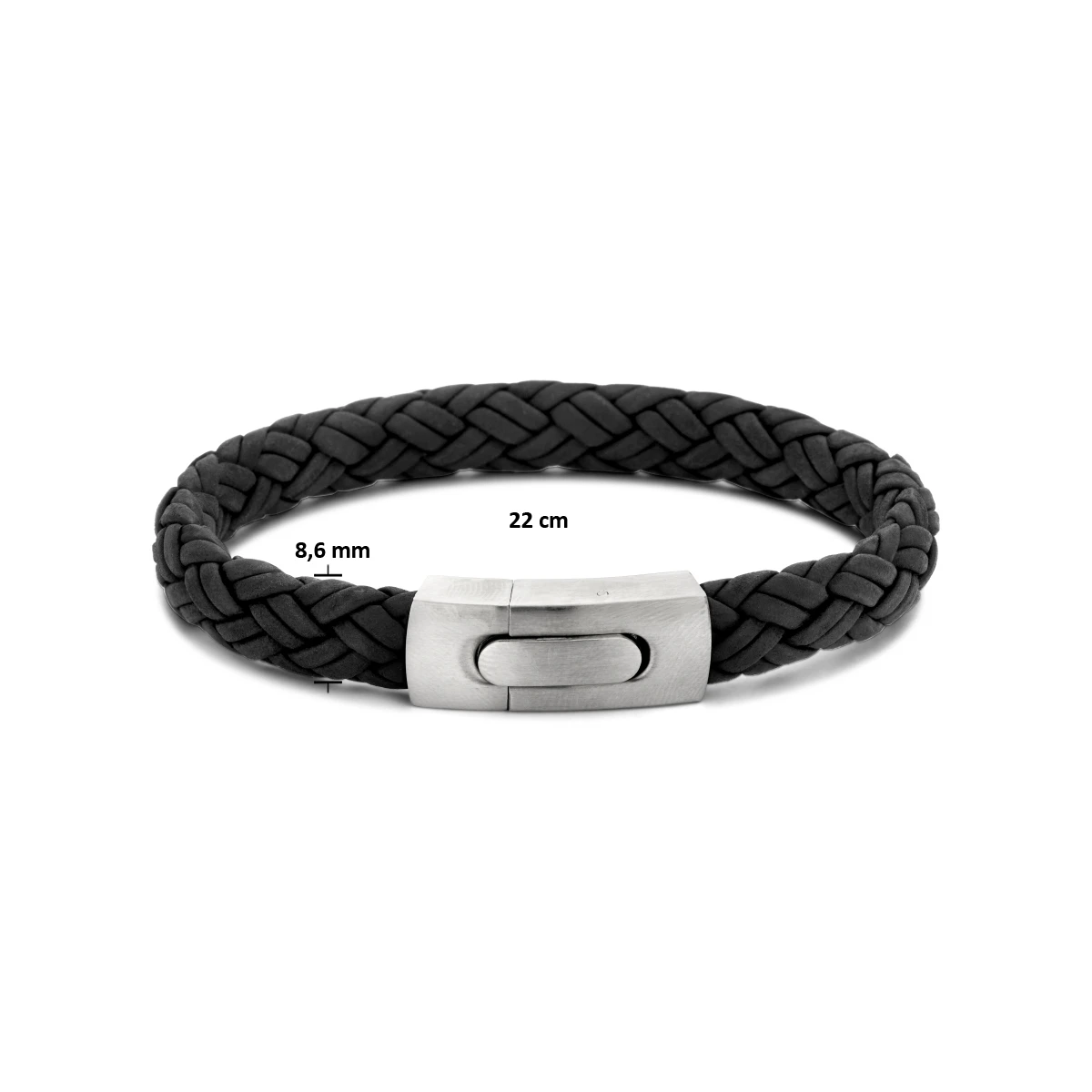armband leer 10 mm edelstaal