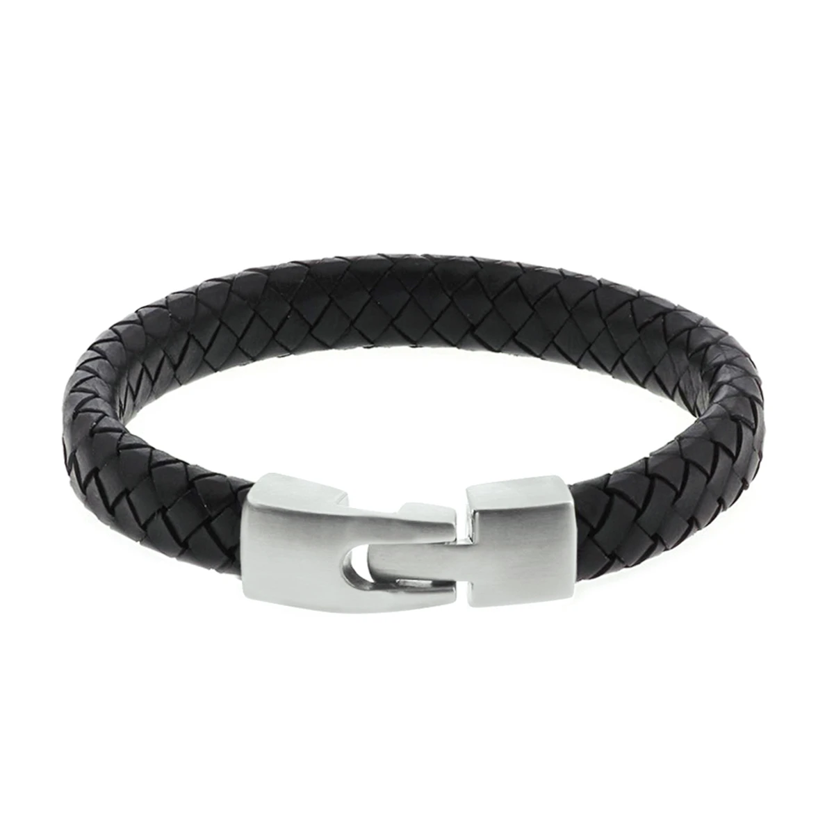 armband leer 11 mm 21,5 cm edelstaal