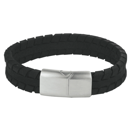 armband leer 12 mm edelstaal