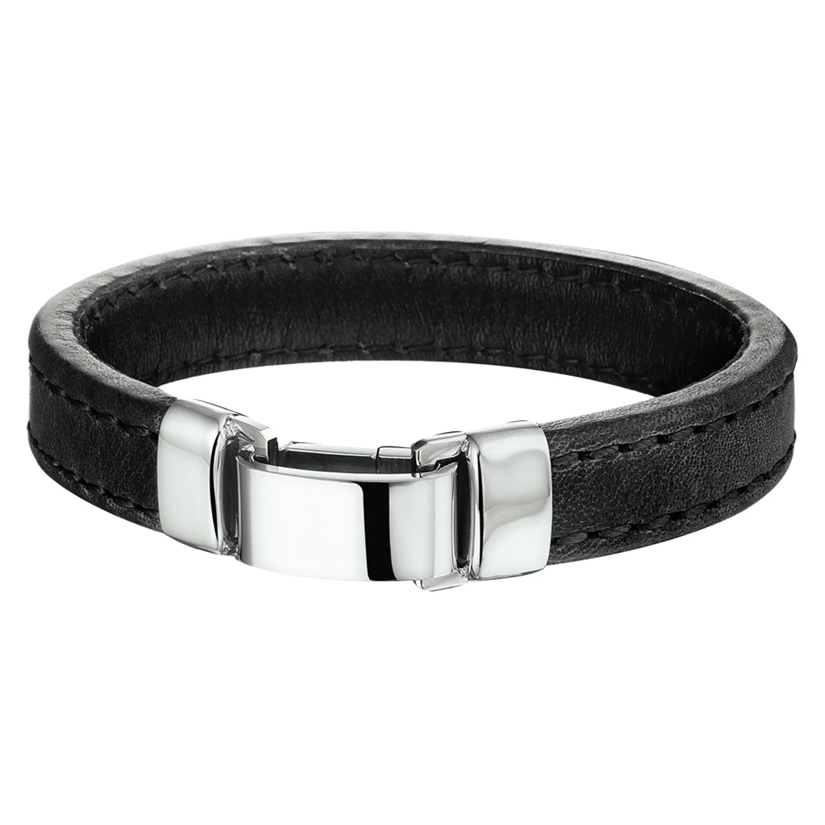 armband leer 14 mm edelstaal