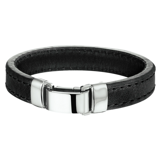 armband leer 14 mm edelstaal