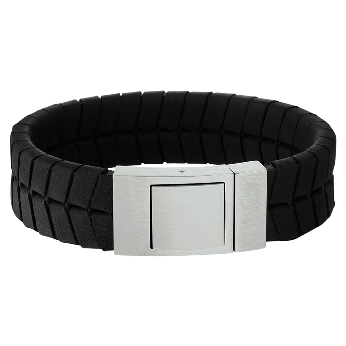 armband leer 18 mm 21 cm edelstaal