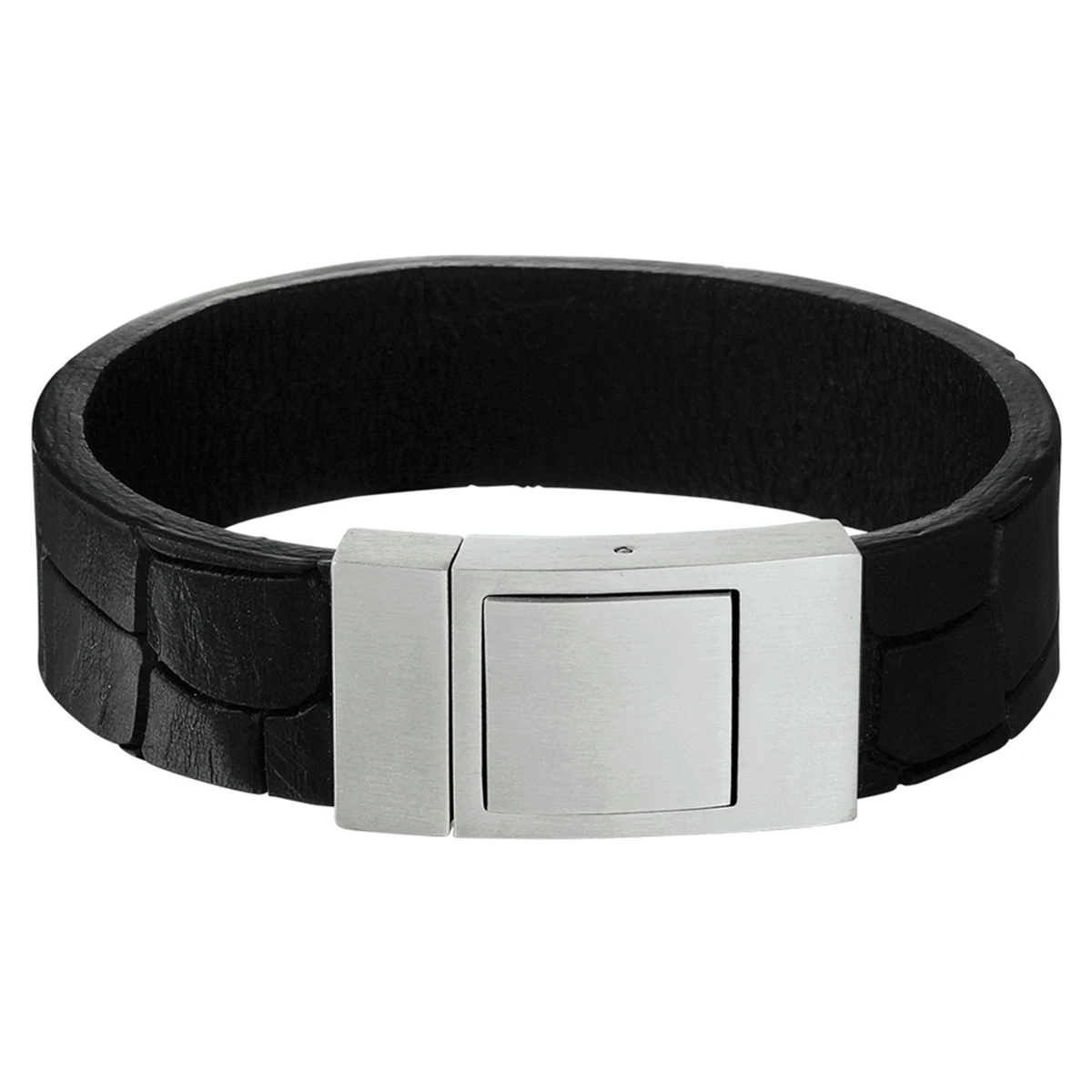 armband leer 18 mm 21 cm edelstaal