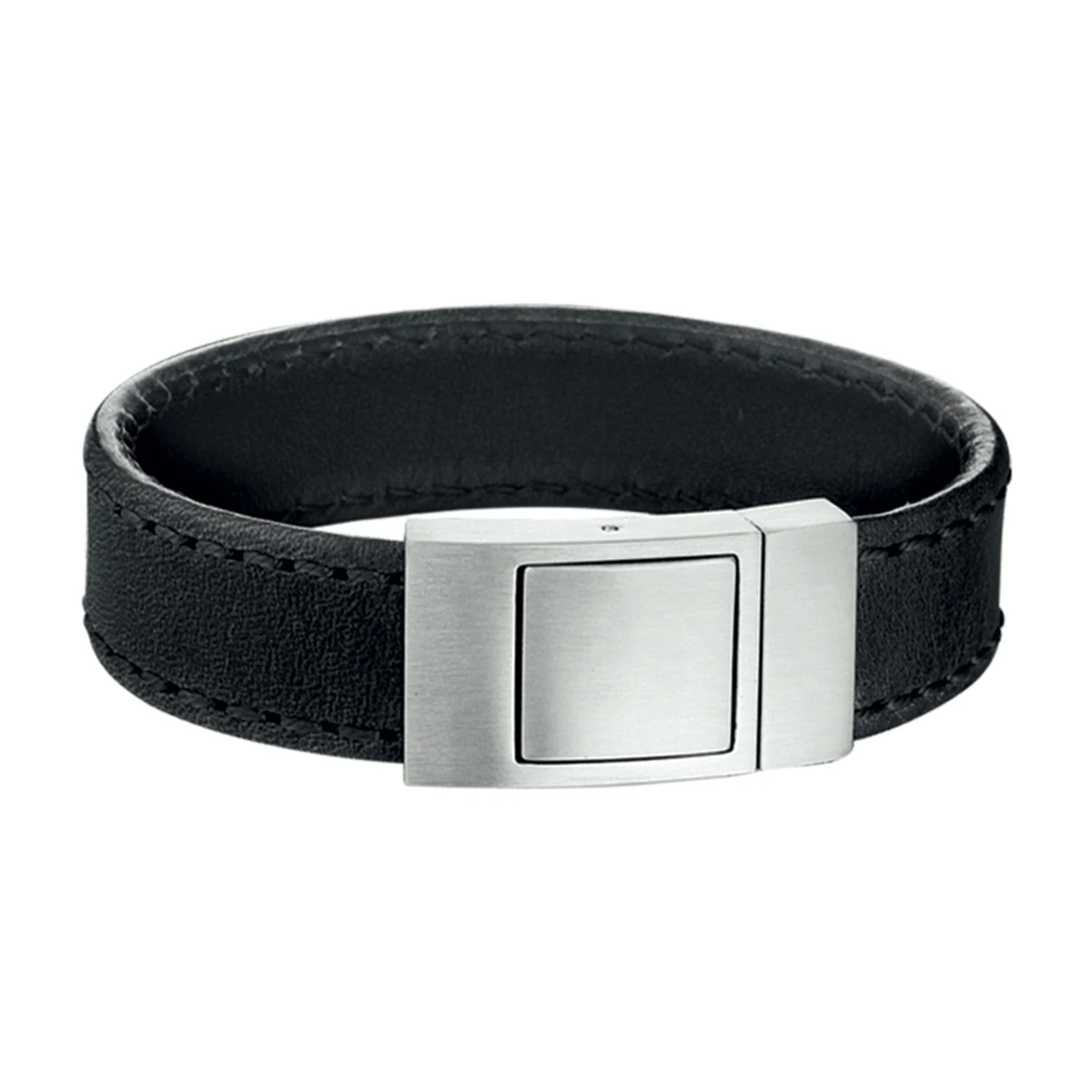 armband leer 18 mm edelstaal