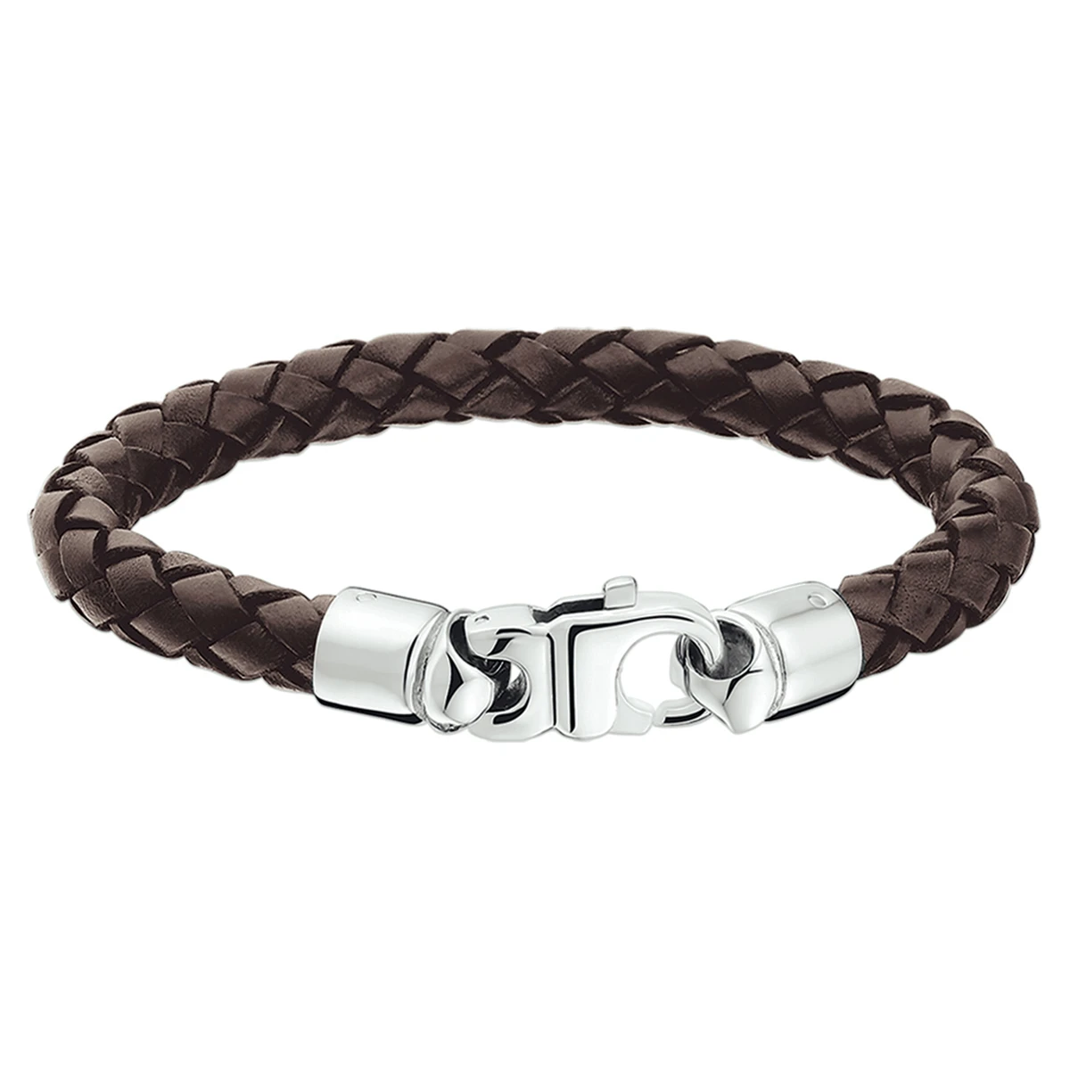 armband leer 7 mm 21 cm edelstaal