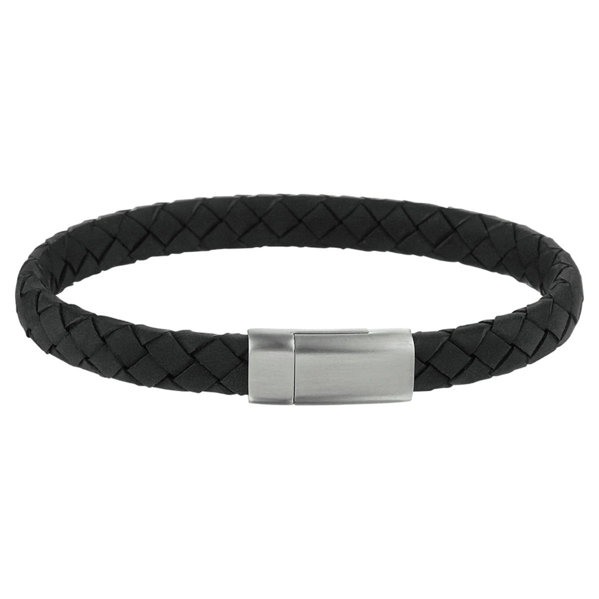 armband leer 8 mm 21 cm edelstaal