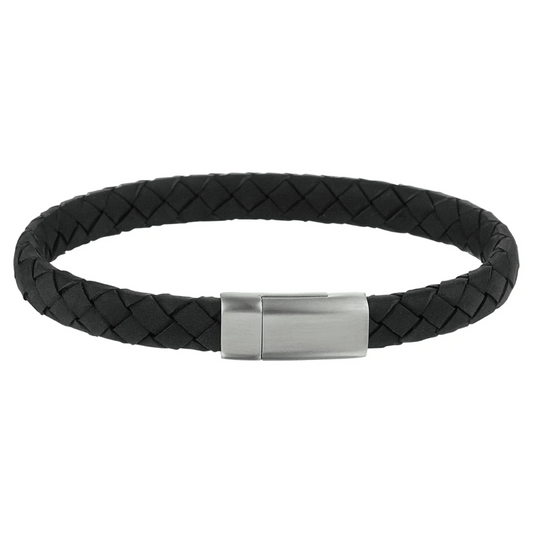 armband leer 8 mm 21 cm edelstaal