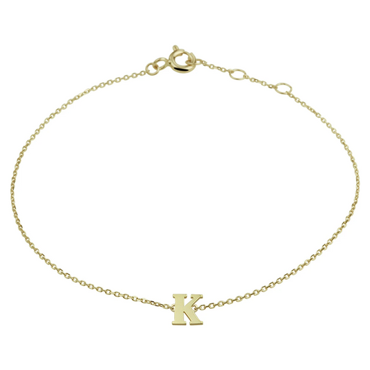 armband letter 16,5 - 17,5 - 18,5 cm 14K geelgoud