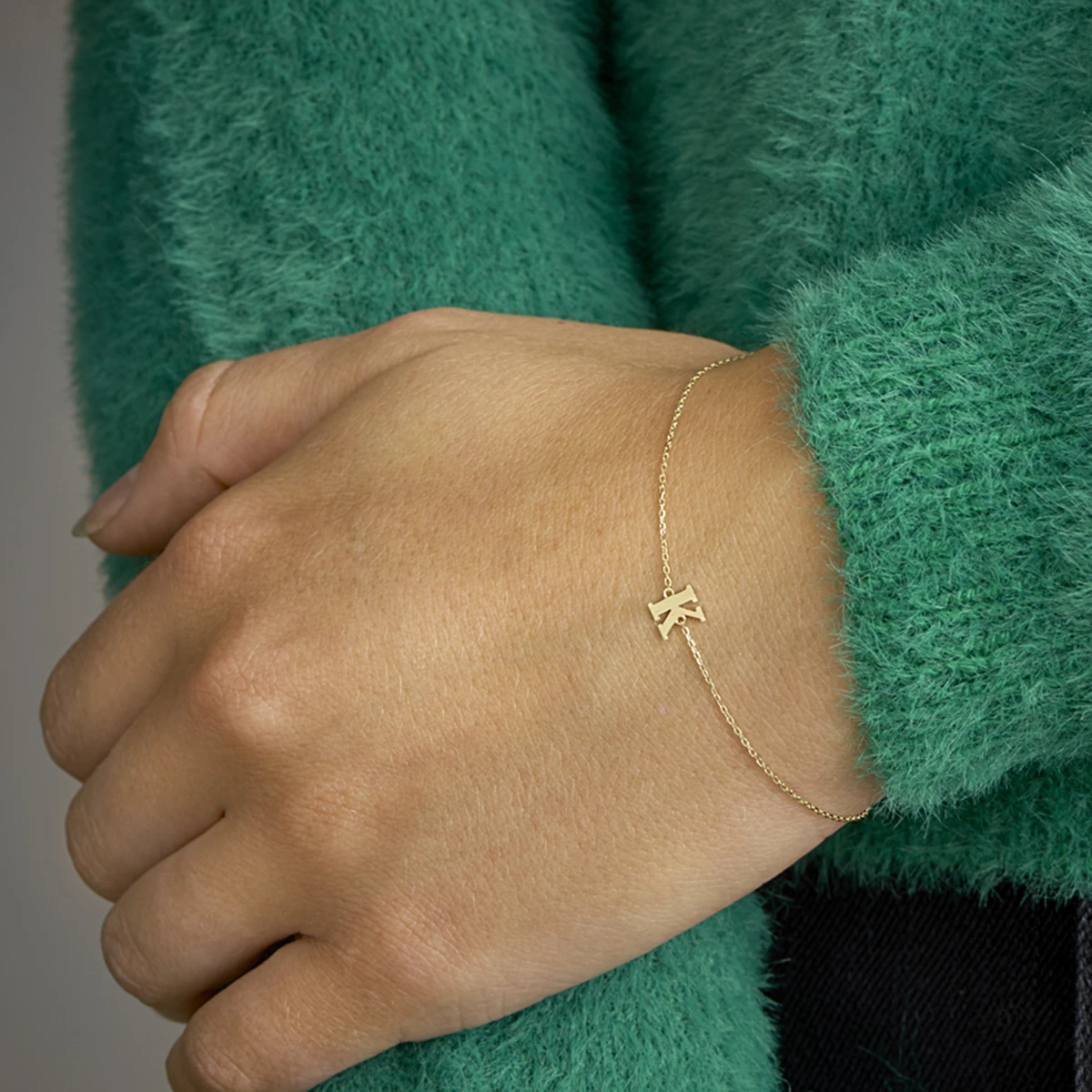 armband letter 16,5 - 17,5 - 18,5 cm 14K geelgoud