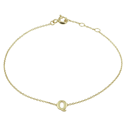 armband letter 16,5 - 17,5 - 18,5 cm 14K geelgoud
