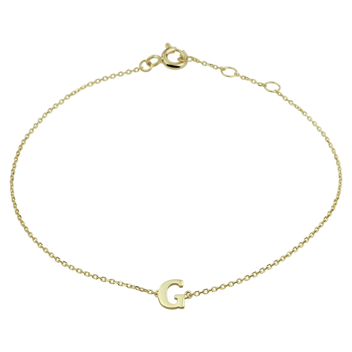 armband letter 16,5 - 17,5 - 18,5 cm 14K geelgoud