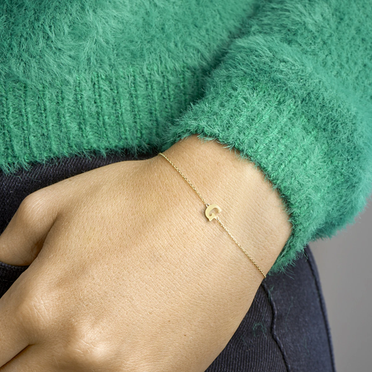 armband letter 16,5 - 17,5 - 18,5 cm 14K geelgoud