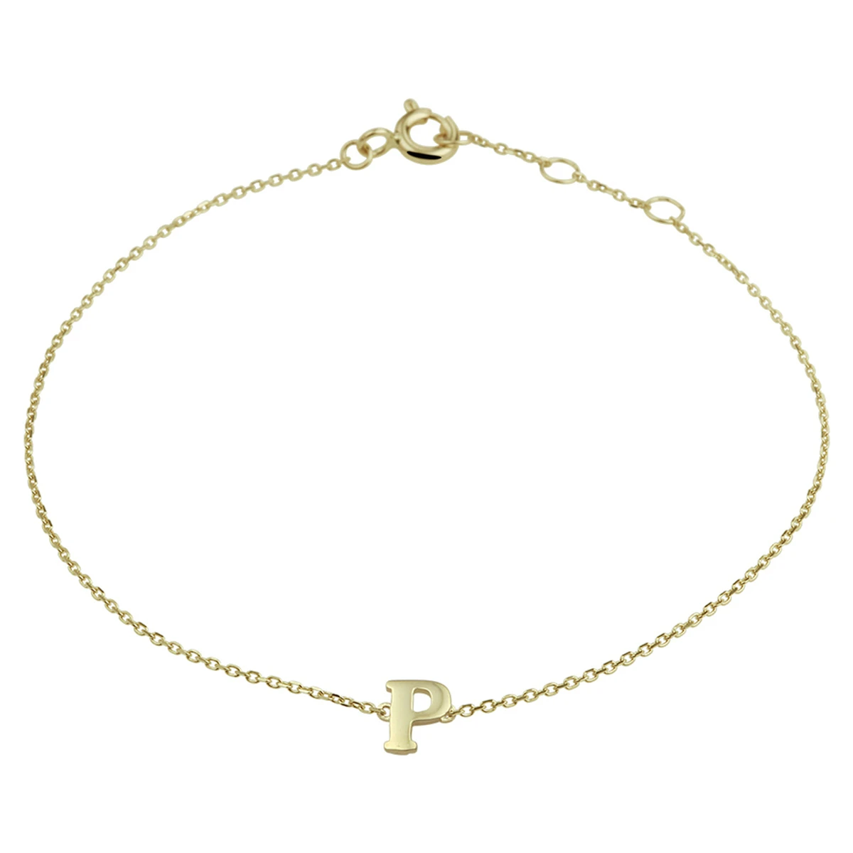 armband letter 16,5 - 17,5 - 18,5 cm 14K geelgoud