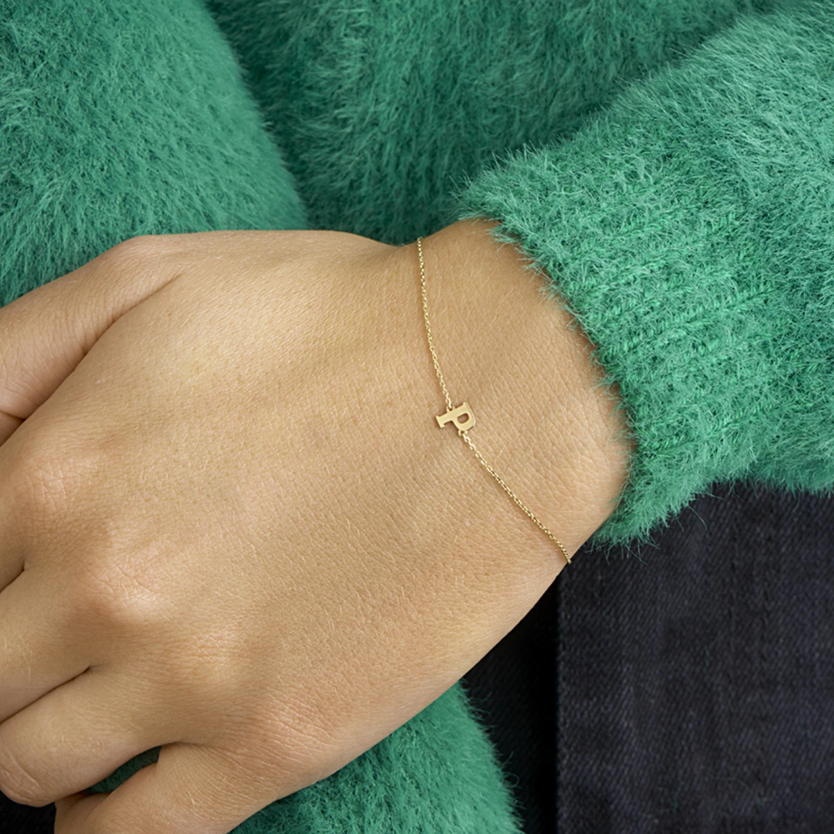 armband letter 16,5 - 17,5 - 18,5 cm 14K geelgoud