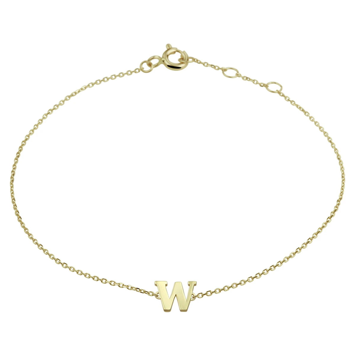 armband letter 16,5 - 17,5 - 18,5 cm 14K geelgoud